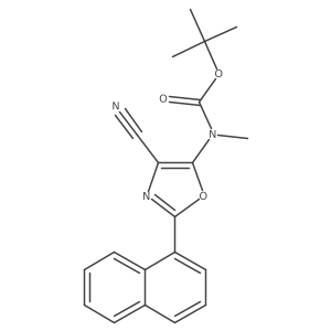 tert-butyl N-[4-cyano-2-(naphthalen-1-yl)-1,3-oxazol-5-yl]-N-methylcarbamate结构式