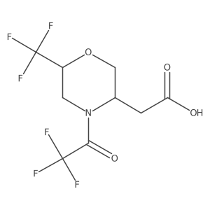2-[4-(2,2,2-Trifluoroacetyl)-6-(trifluoromethyl)morpholin-3-yl]acetic acid结构式