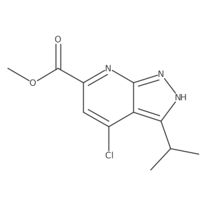 Methyl 4-chloro-3-isopropyl-1H-pyrazolo[3,4-B]pyridine-6-carboxylate结构式