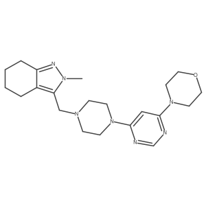 2-methyl-3-({4-[6-(morpholin-4-yl)pyrimidin-4-yl]piperazin-1-yl}methyl)-4,5,6,7-tetrahydro-2H-indazole结构式