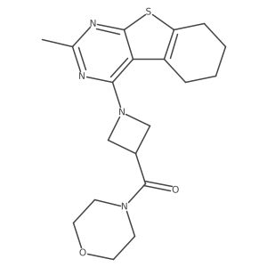 5-Methyl-3-[3-(morpholine-4-carbonyl)azetidin-1-yl]-8-thia-4,6-diazatricyclo[7.4.0.0^{2,7}]trideca-1(9),2,4,6-tetraene结构式