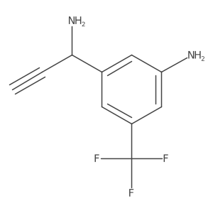 (R)-3-(1-Aminoprop-2-yn-1-yl)-5-(trifluoromethyl)aniline结构式