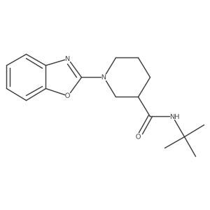 1-(1,3-benzoxazol-2-yl)-N-tert-butylpiperidine-3-carboxamide结构式