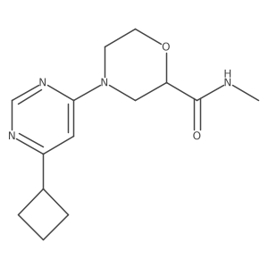 4-(6-cyclobutylpyrimidin-4-yl)-N-methylmorpholine-2-carboxamide结构式