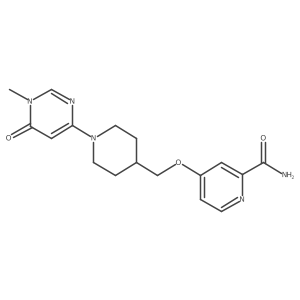 4-{[1-(1-Methyl-6-oxo-1,6-dihydropyrimidin-4-yl)piperidin-4-yl]methoxy}pyridine-2-carboxamide结构式