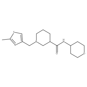 1-[(2-methyl-1,3-thiazol-4-yl)methyl]-N-(oxan-4-yl)piperidine-3-carboxamide结构式