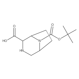 (1S,2S,5R)-8-tert-butoxycarbonyl-3,8-diazabicyclo[3.2.1]octane-2-carboxylic acid结构式