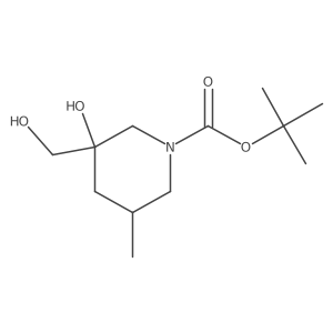 Tert-butyl 3-hydroxy-3-(hydroxymethyl)-5-methyl-piperidine-1-carboxylate结构式