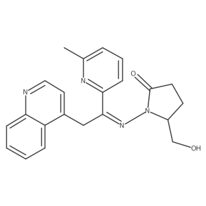 2-Pyrrolidinone, 5-(hydroxymethyl)-1-[[1-(6-methyl-2-pyridinyl)-2-(4-quinolinyl)ethylidene]amino]-结构式