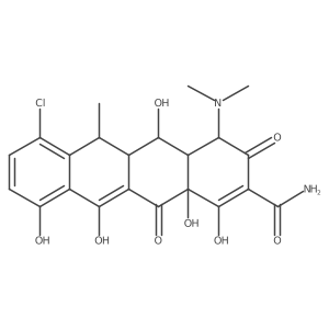 (4S,4aR,5S,5aR,6R,12aS)-7-Chloro-4-(dimethylamino)-1,4,4a,5,5a,6,11,12a-octahydro-3,5,10,12,12a-pentahydroxy-6-methyl-1,11-dioxo-2-naphthacenecarboxamide结构式