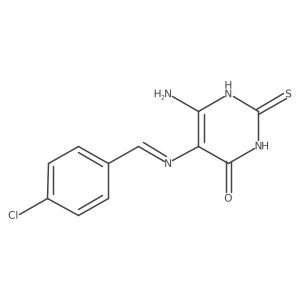 6-Amino-5-[[(4-chlorophenyl)methylene]amino]-2,3-dihydro-2-thioxo-4(1H)-pyrimidinone Structure