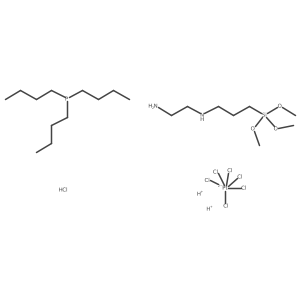 hexachloroplatinum(2-);hydron;tributylphosphane;N'-(3-trimethoxysilylpropyl)ethane-1,2-diamine;hydrochloride结构式