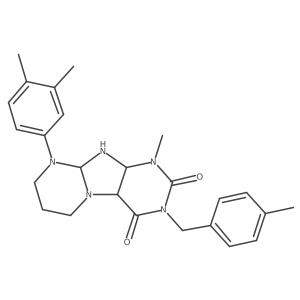 9-(3,4-dimethylphenyl)-1-methyl-3-[(4-methylphenyl)methyl]-6,7,8,9a,10,10a-hexahydro-4aH-purino[7,8-a]pyrimidine-2,4-dione结构式