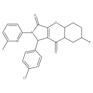 1-(4-chlorophenyl)-7-fluoro-2-(6-methylpyridin-2-yl)-4a,5,6,7,8,8a-hexahydro-1H-chromeno[2,3-c]pyrrole-3,9-dione结构式