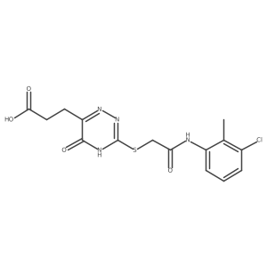 3-[3-({2-[(3-Chloro-2-methylphenyl)amino]-2-oxoethyl}sulfanyl)-5-hydroxy-1,2,4-triazin-6-yl]propanoic acid结构式