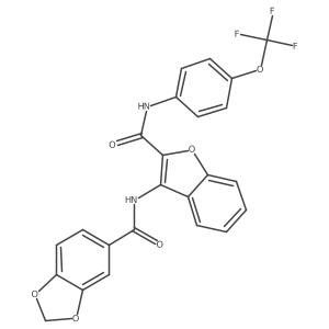 N-(2-{[4-(trifluoromethoxy)phenyl]carbamoyl}-1-benzofuran-3-yl)-2H-1,3-benzodioxole-5-carboxamide Structure
