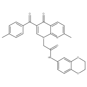 N-(2,3-dihydrobenzo[b][1,4]dioxin-6-yl)-2-(7-methyl-3-(4-methylbenzoyl)-4-oxo-1,8-naphthyridin-1(4H)-yl)acetamide Structure