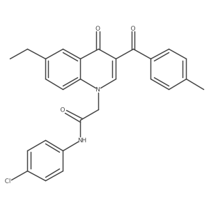 N-(4-chlorophenyl)-2-(6-ethyl-3-(4-methylbenzoyl)-4-oxoquinolin-1(4H)-yl)acetamide结构式