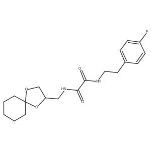 N1-(1,4-dioxaspiro[4.5]decan-2-ylmethyl)-N2-(4-fluorophenethyl)oxalamide结构式