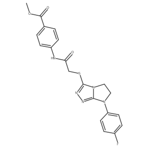 methyl 4-(2-((7-(4-fluorophenyl)-6,7-dihydro-5H-imidazo[2,1-c][1,2,4]triazol-3-yl)thio)acetamido)benzoate结构式