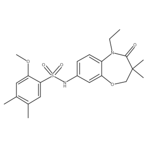 N-(5-ethyl-3,3-dimethyl-4-oxo-2,3,4,5-tetrahydrobenzo[b][1,4]oxazepin-8-yl)-2-methoxy-4,5-dimethylbenzenesulfonamide Structure