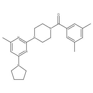2-[4-(3,5-Dimethylbenzoyl)piperazin-1-yl]-4-methyl-6-(pyrrolidin-1-yl)pyrimidine结构式