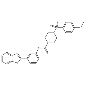 N-(3-(benzo[d]oxazol-2-yl)phenyl)-1-((4-methoxyphenyl)sulfonyl)piperidine-4-carboxamide Structure