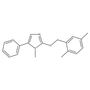 2-((2,5-dimethylbenzyl)thio)-1-methyl-5-phenyl-1H-imidazole Structure