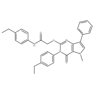 N-(4-ethylphenyl)-2-{[3-(4-ethylphenyl)-5-methyl-4-oxo-7-phenyl-3H,4H,5H-pyrrolo[3,2-d]pyrimidin-2-yl]sulfanyl}acetamide Structure