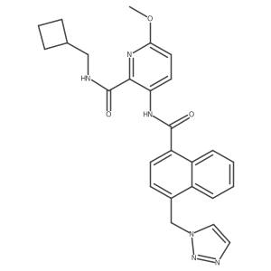 6-methoxy-N-(cyclobutylmethyl)-3-{[4-(1H-1,2,3-triazol-1-ylmethyl)-1-naphthoyl]-amino}pyridine-2-carboxamide Structure