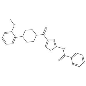 N-(4-(4-(2-methoxyphenyl)piperazine-1-carbonyl)thiazol-2-yl)benzamide结构式