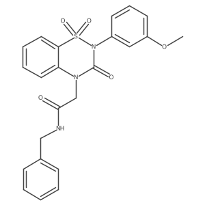 N-benzyl-2-(2-(3-methoxyphenyl)-1,1-dioxido-3-oxo-2H-benzo[e][1,2,4]thiadiazin-4(3H)-yl)acetamide Structure