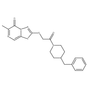 7-((2-(4-benzylpiperidin-1-yl)-2-oxoethyl)thio)-3-methyl-4H-[1,3,4]thiadiazolo[2,3-c][1,2,4]triazin-4-one Structure