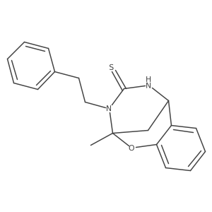 2-methyl-3-phenethyl-5,6-dihydro-2H-2,6-methanobenzo[g][1,3,5]oxadiazocine-4(3H)-thione结构式