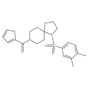 4-(4-Fluoro-3-methylbenzenesulfonyl)-8-(furan-2-carbonyl)-1-oxa-4,8-diazaspiro[4.5]decane Structure