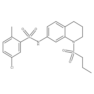 5-chloro-2-methyl-N-(1-(propylsulfonyl)-1,2,3,4-tetrahydroquinolin-7-yl)benzenesulfonamide结构式