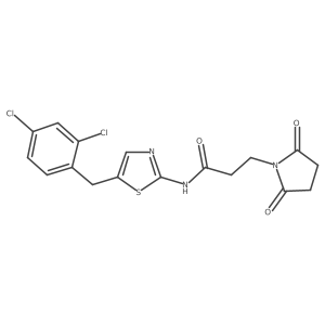 N-[5-(2,4-dichlorobenzyl)-1,3-thiazol-2-yl]-3-(2,5-dioxopyrrolidin-1-yl)propanamide结构式