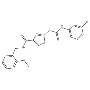 2-(3-(3-chlorophenyl)ureido)-N-(2-methoxybenzyl)thiazole-4-carboxamide Structure