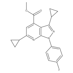 methyl 3,6-dicyclopropyl-1-(4-fluorophenyl)-1H-pyrazolo[3,4-b]pyridine-4-carboxylate结构式