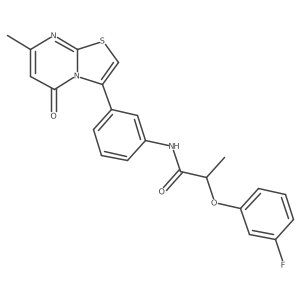 2-(3-fluorophenoxy)-N-(3-(7-methyl-5-oxo-5H-thiazolo[3,2-a]pyrimidin-3-yl)phenyl)propanamide结构式