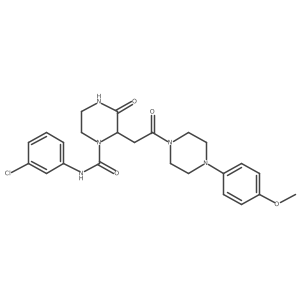 N-(3-chlorophenyl)-2-(2-(4-(4-methoxyphenyl)piperazin-1-yl)-2-oxoethyl)-3-oxopiperazine-1-carboxamide Structure