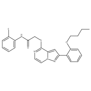 2-{[2-(2-butoxyphenyl)pyrazolo[1,5-a]pyrazin-4-yl]sulfanyl}-N-(2-fluorophenyl)acetamide结构式