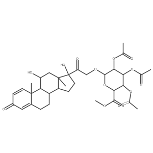 Prednisolone-21-(2,3,4-Tri-O-acetyl-Beta-D-glucuronic Acid Methyl Ester) Structure