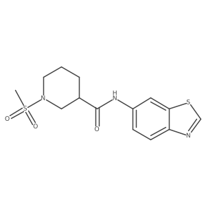 N-(benzo[d]thiazol-6-yl)-1-(methylsulfonyl)piperidine-3-carboxamide结构式