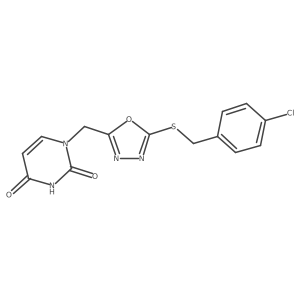 1-((5-((4-chlorobenzyl)thio)-1,3,4-oxadiazol-2-yl)methyl)pyrimidine-2,4(1H,3H)-dione Structure