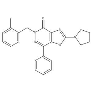 5-(2-methylbenzyl)-7-phenyl-2-(pyrrolidin-1-yl)thiazolo[4,5-d]pyridazin-4(5H)-one结构式