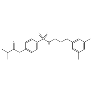 Cc1cc(C)cc(OCCNS(=O)(=O)c2ccc(NC(=O)C(C)C)cc2)c1结构式
