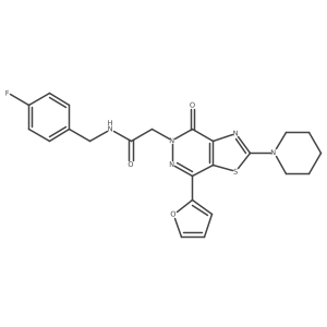 N-(4-fluorobenzyl)-2-(7-(furan-2-yl)-4-oxo-2-(piperidin-1-yl)thiazolo[4,5-d]pyridazin-5(4H)-yl)acetamide Structure