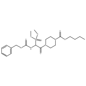 Butyl 4-(2-(((benzyloxy)carbonyl)amino)-2-(dimethoxyphosphoryl)acetyl)piperazine-1-carboxylate结构式