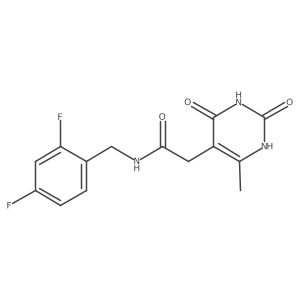 N-(2,4-difluorobenzyl)-2-(6-methyl-2,4-dioxo-1,2,3,4-tetrahydropyrimidin-5-yl)acetamide结构式